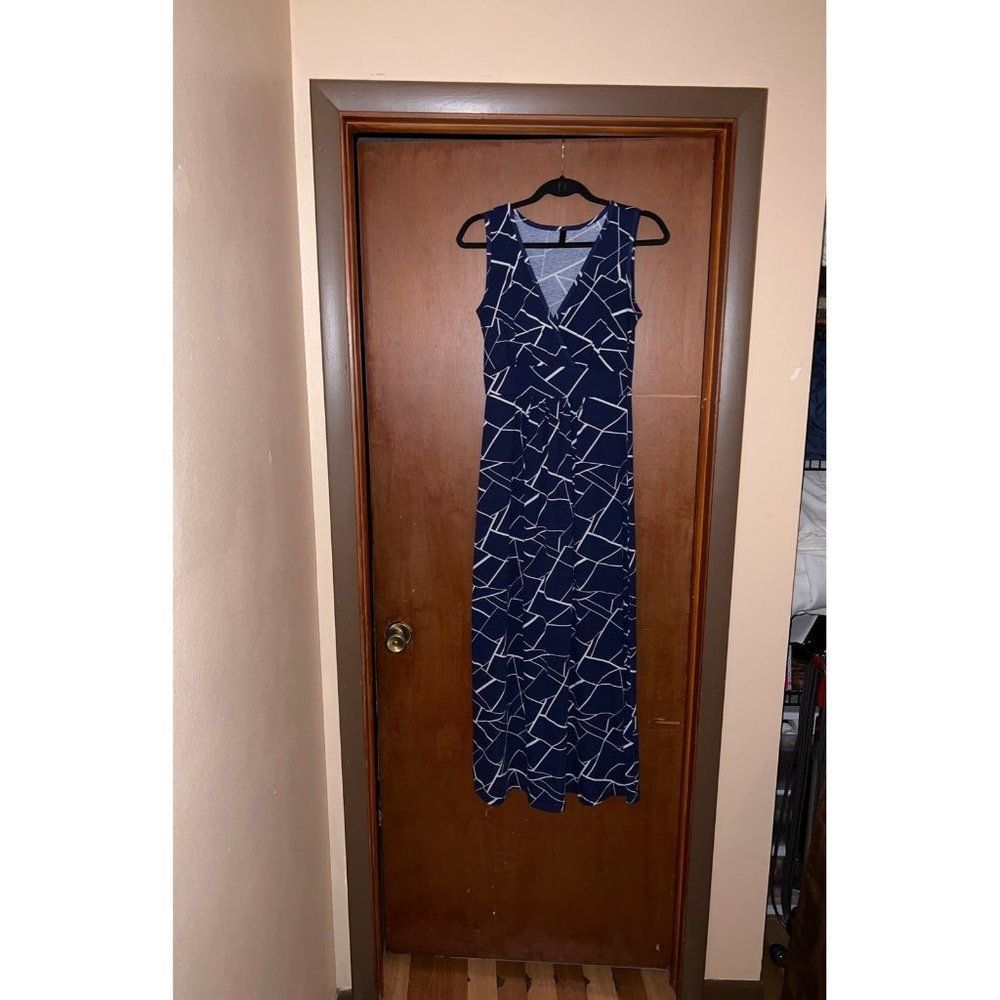 WOOSEA Women Sleeveless Deep V Neck Loose Long Maxi